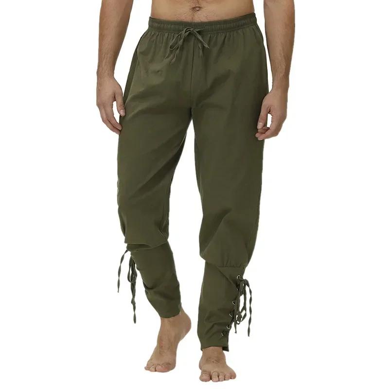 Pantalon de Pirate à cordon de serrage, Costume Viking pour hommes, pantalon médiéval de la Renaissa