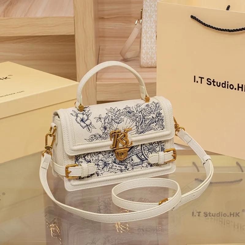 Sac à main pour femmes, sac à main, nouvelle texture haut de gamme de styliste d'été, sac carré brod