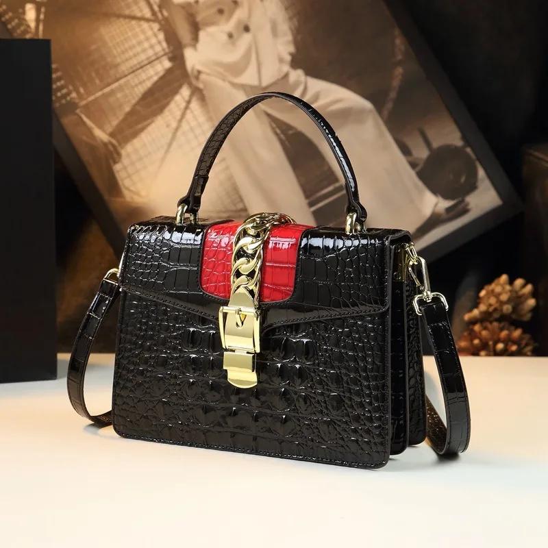 Nouveau sac à main en cuir motif crocodile pour femme 2026, sac messager, petit sac à bandoulière