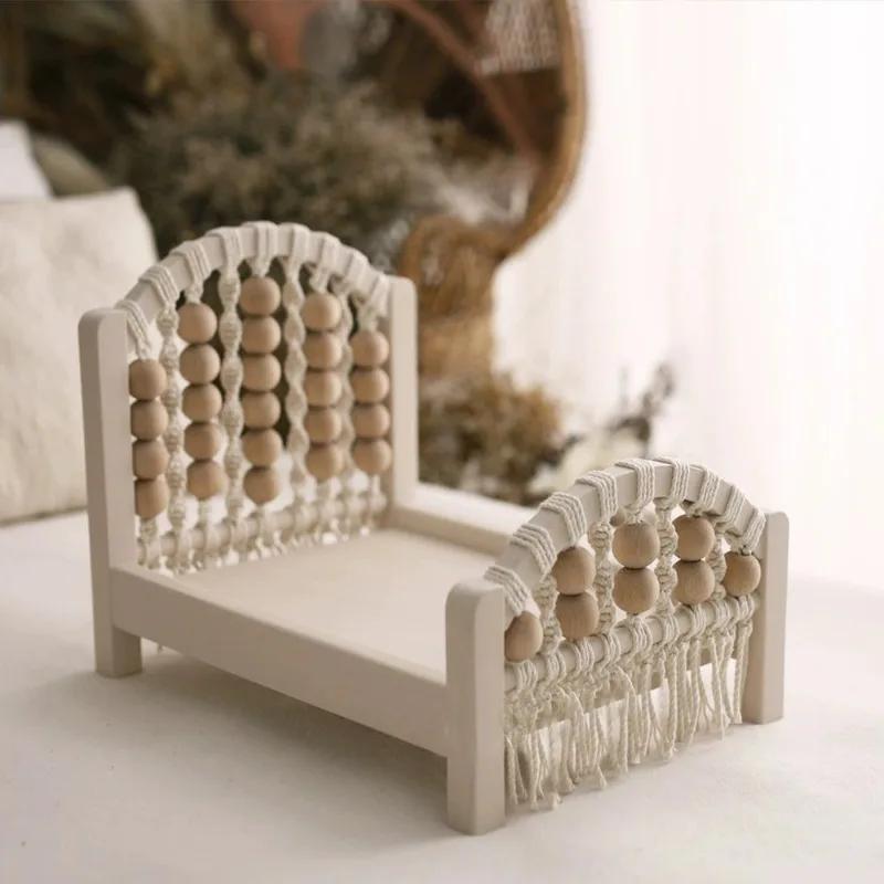 Accessoires de photographie pour nouveau-né, poignées de lit en bois, lit amovible, accessoires de p