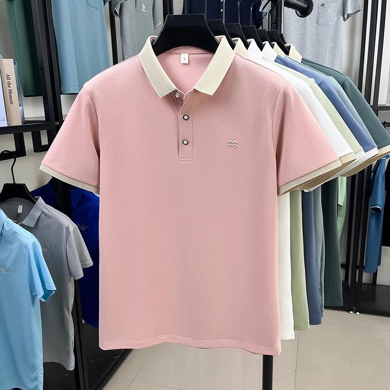 Designer marque mercerisé coton manches courtes polo shirt été nouveau style coréen Casual hommes t