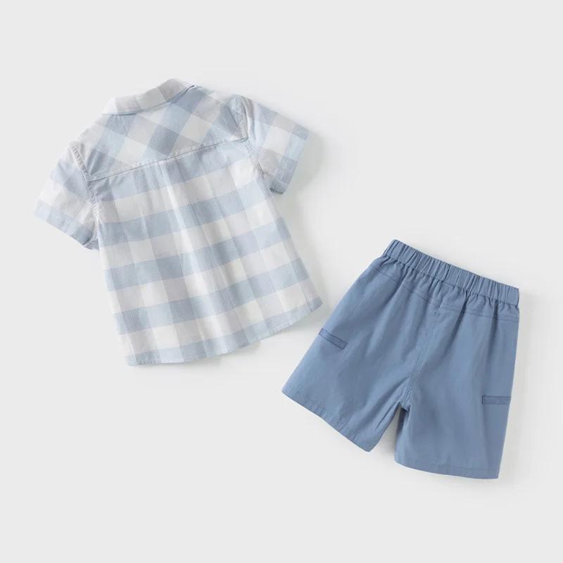 Dave Bella garçons costume Plaid été à manches courtes T-shirt Shorts deux pièces ensemble enfants G
