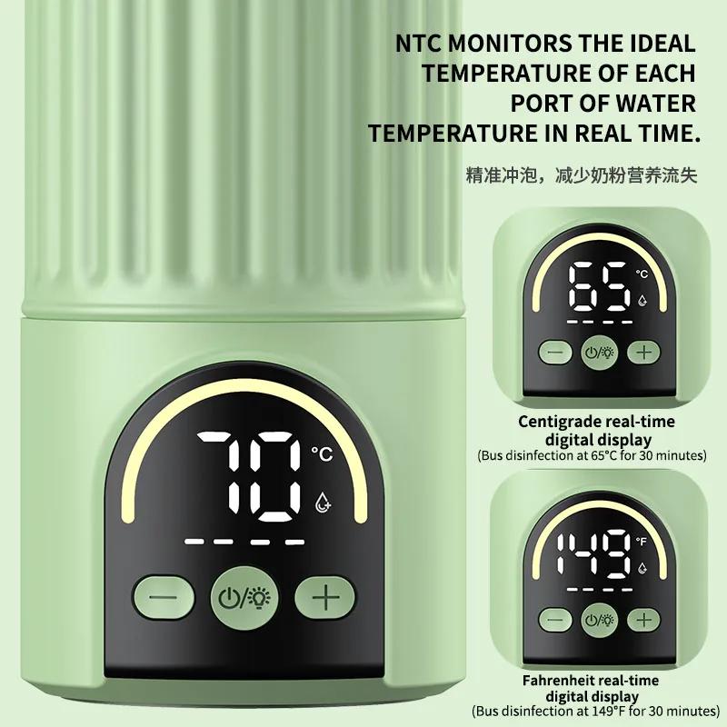 Chauffe-lait électrique portable, chauffe-biberon en acier inoxydable 316 avec veilleuse, chauffe-ea