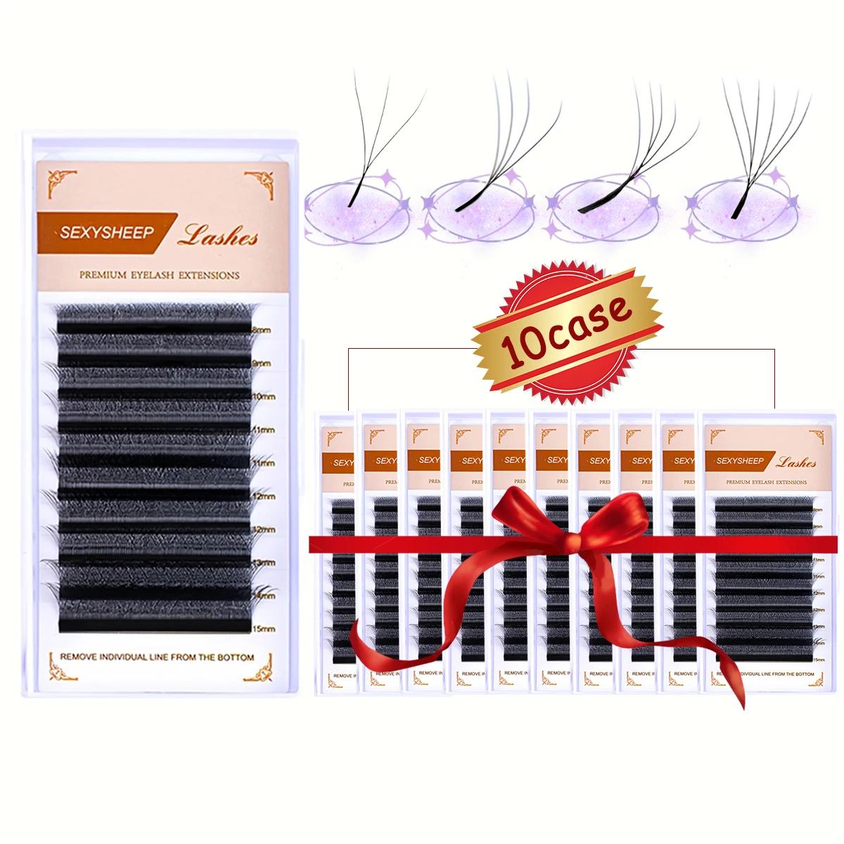 SEXYSHEEP 10 étuis/Lot C D Curl 3D 4D 5D 6D Faux cils de vison Extension cils individuels Faux cils