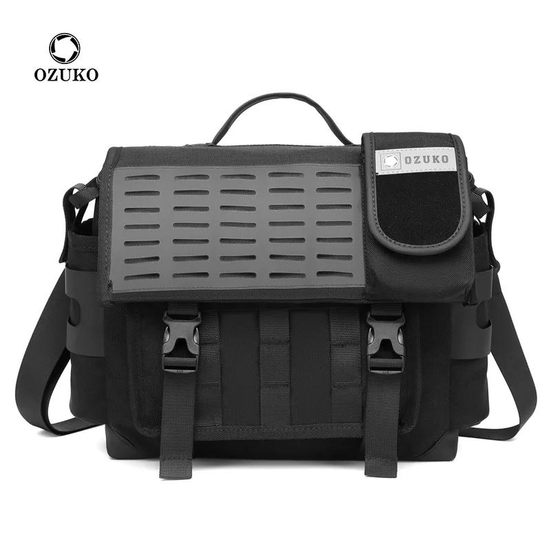 Sac à bandoulière pour hommes, sacoche multifonctionnelle d'extérieur à la mode, sac de facteur étan