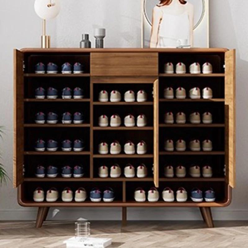 Armoire à chaussures en bois de luxe, organisateur de rangement, salon, affichage Mobile, étagère à