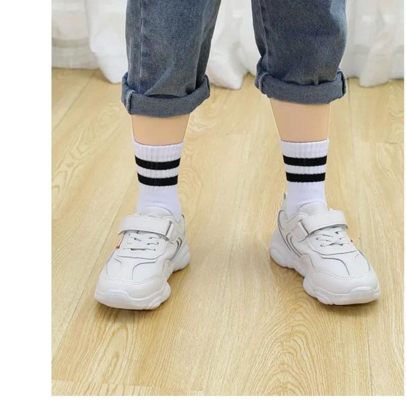 5 paires/lot couleur Pure doux respirant coton enfants chaussettes d'école filles garçons décontract