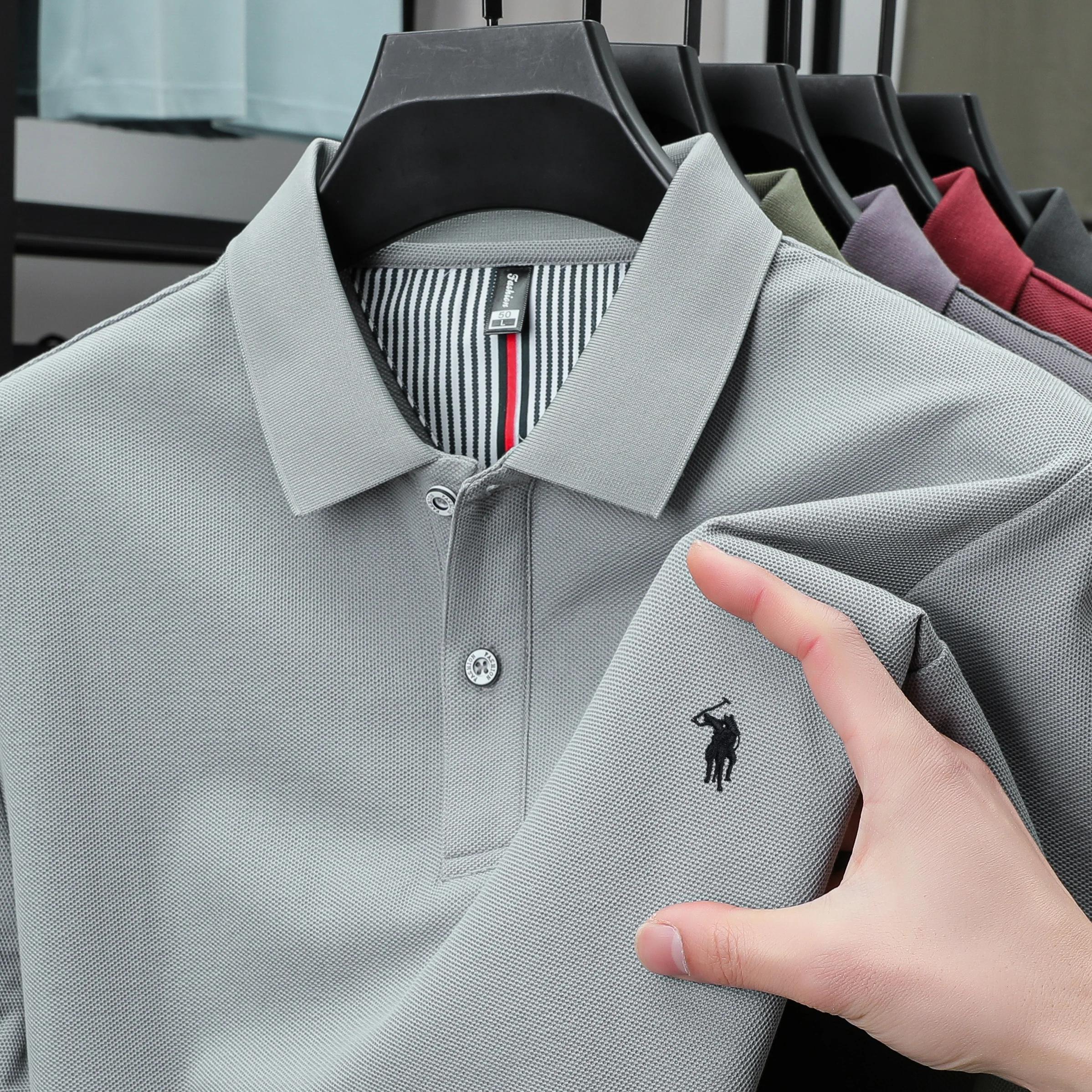 Nouveau Polo d'été en Coton Brodé Paul Pony, Texture Luxe Léger, Confortable, Respirant, Manches Cou