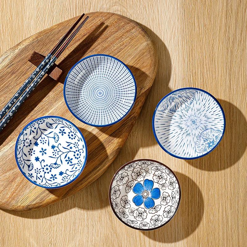 Mini assiette japonaise en céramique pour Barbecue, 6 pièces, trempage Sashimi, Sushi, Sauce soja, p