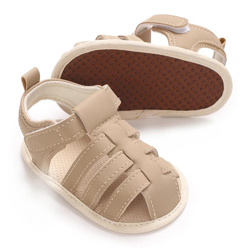 Sandales respirantes décontractées de couleur unie pour bébés garçons, légères et confortables, anti