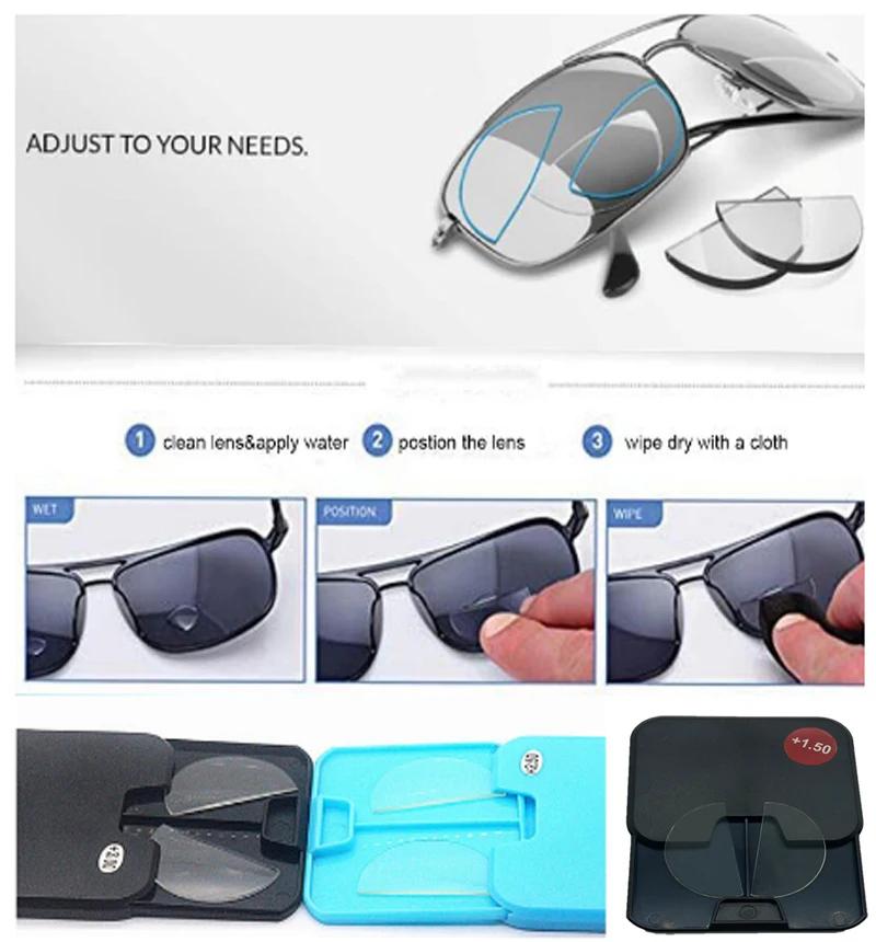Lunettes de lecture bifocales en Silicone liquide, 2 pièces, lentilles presbytes à coller, grossisse