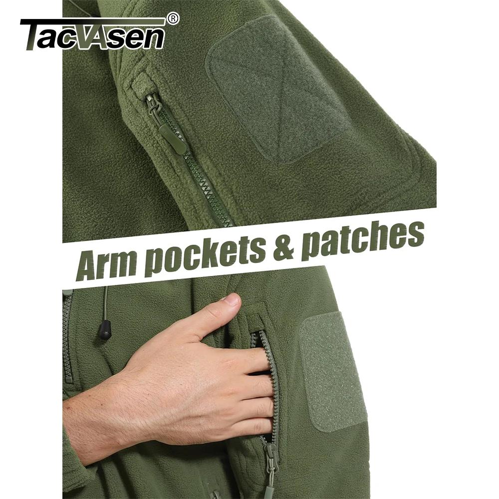 TACVASEN automne hiver hommes à capuche polaire veste pleine fermeture éclair doux chaud coupe-vent