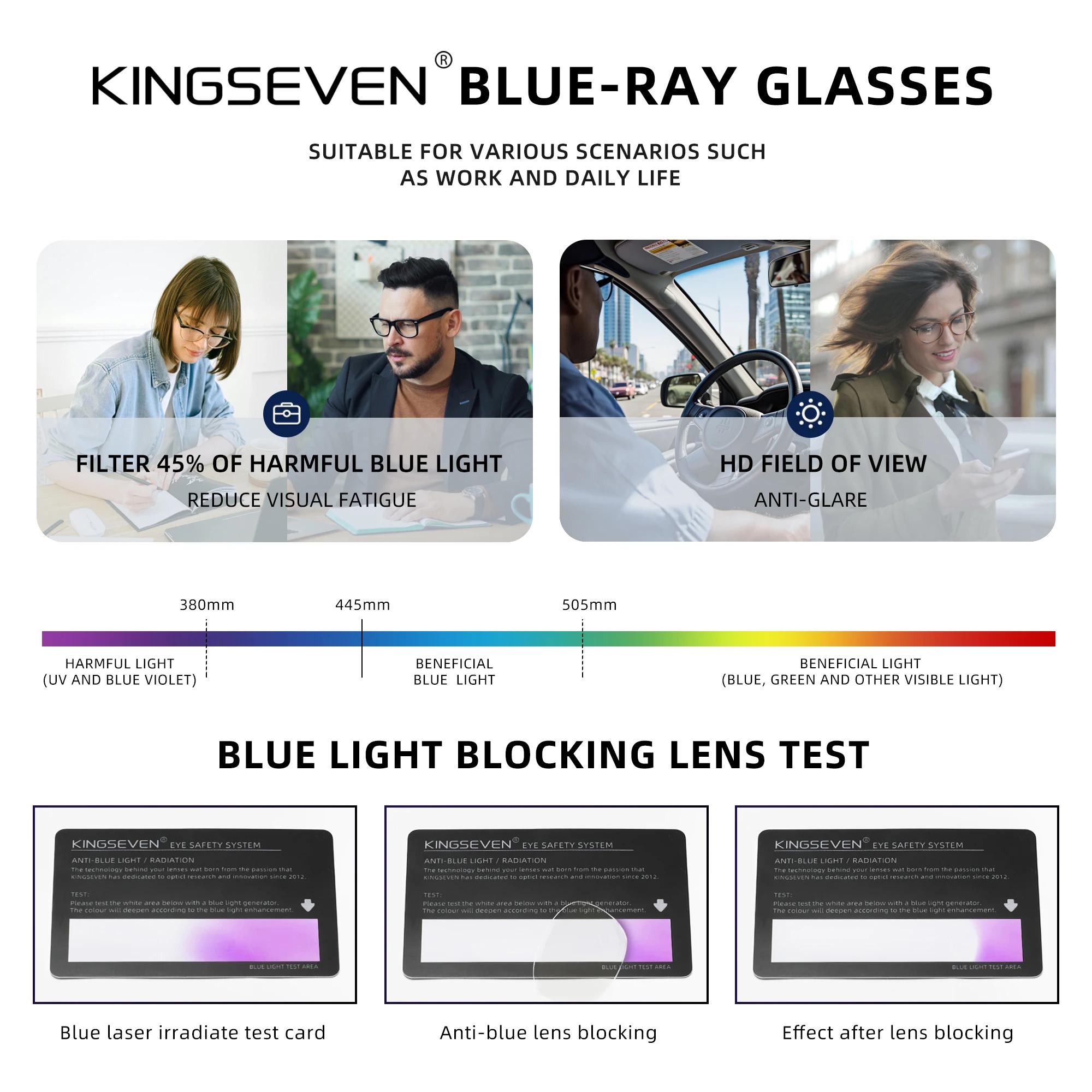 KINGSEVEN mode lunettes bloquant la lumière bleue femmes/hommes lunettes charnières Anti rayon bleu
