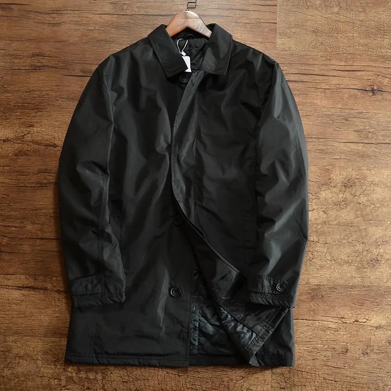 Veste coupe-vent pour homme printemps-automne, col rabattu vintage, simple boutonnage, trench-coat m