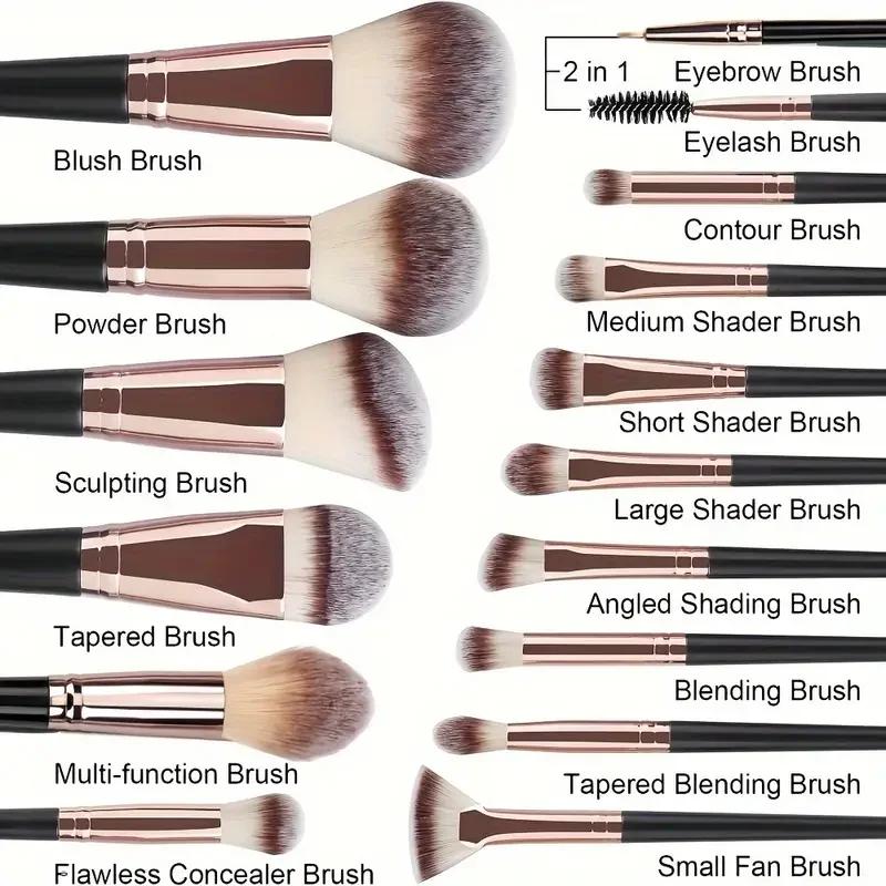 Ensemble de pinceaux de maquillage professionnels pour femmes, fard à barrage, fond de teint, correc