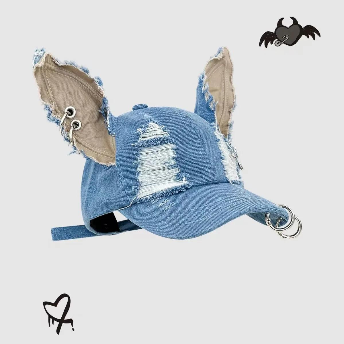 Nouveau 2026 Casquette de baseball style y2k 'Hot Girl' avec motif graffiti, oreilles de lapin, styl