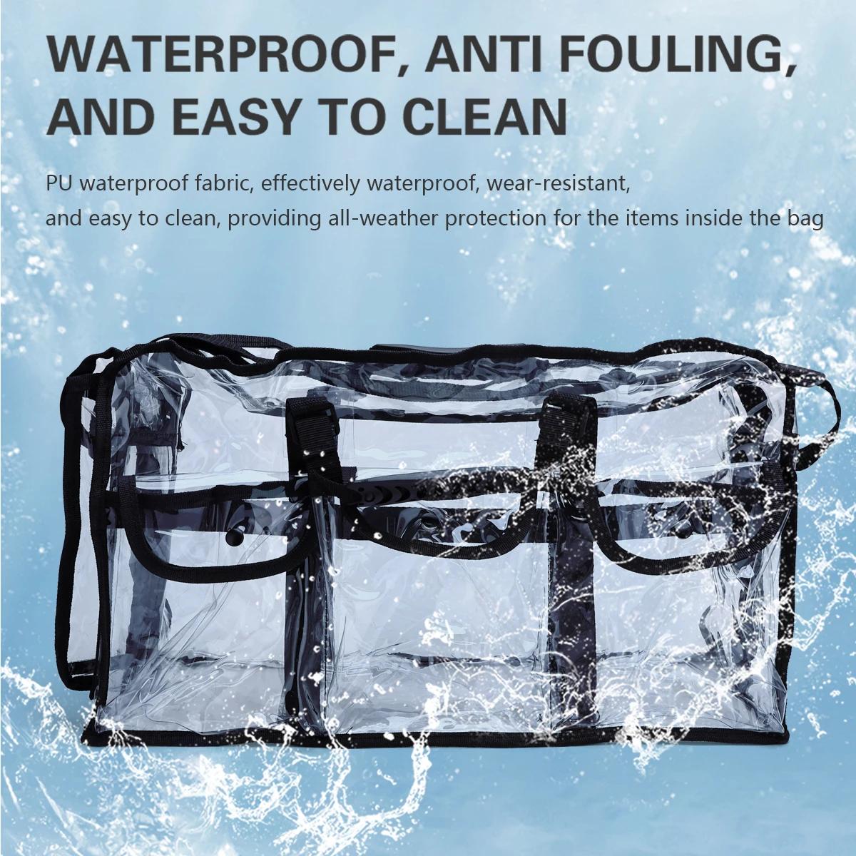 Sac de voyage transparent et étanche pour salon de coiffure, maquillage, outils de bain, accessoires