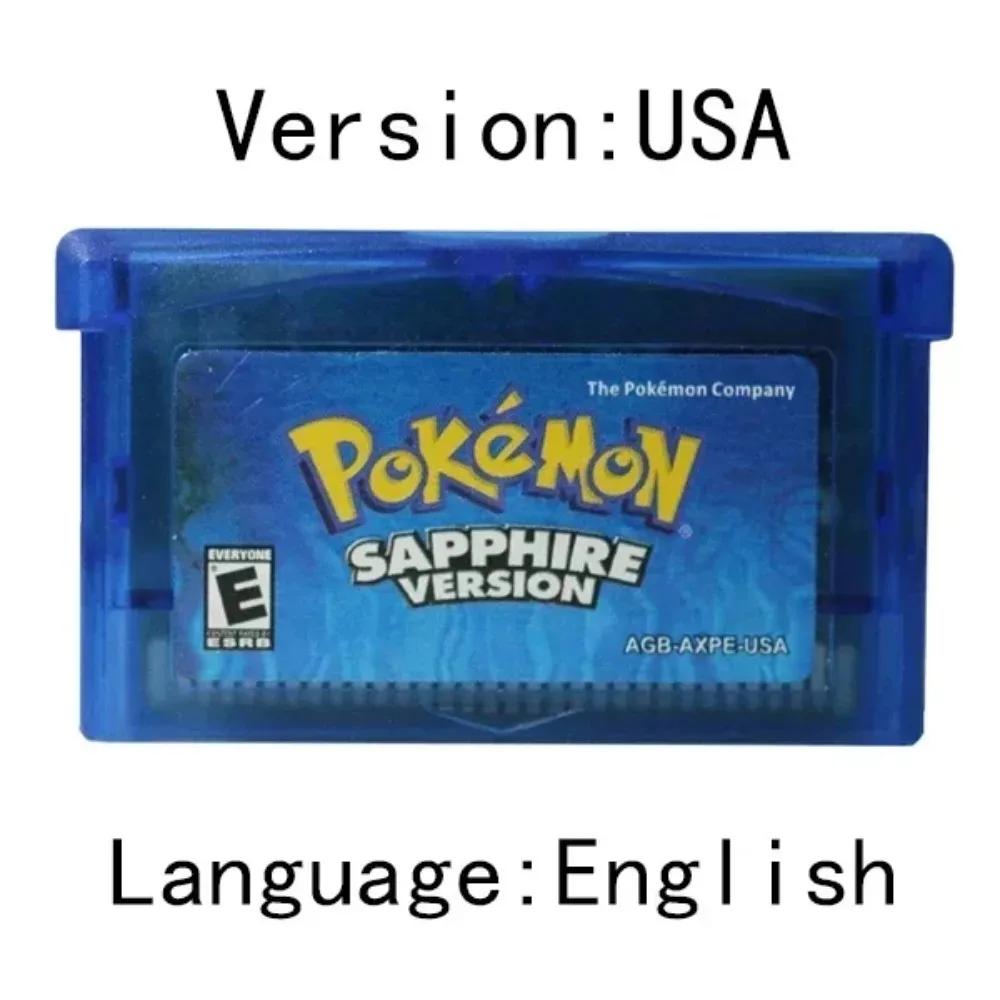 Cartouche de jeu vidéo GBA populaire des états-unis, carte de Console, série Pokemon, émeraude, feui