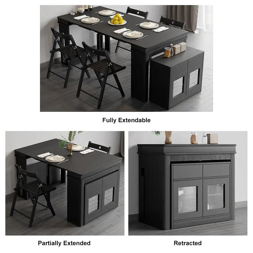 Buffet rectangulaire avec rangement, table à manger extensible moderne