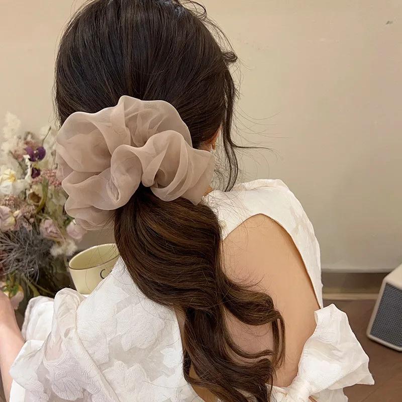 Grande corde à cheveux en maille pour femmes, Simple et à la mode, ne fait pas mal aux cheveux, cord