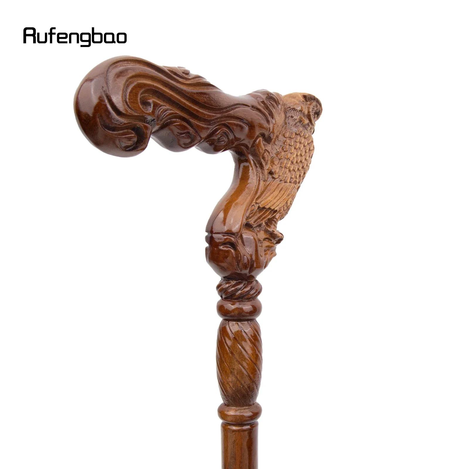 Bâton de mode en bois d'aigle hibou marron, canne décorative de fête de Vampire, baguette de maace,