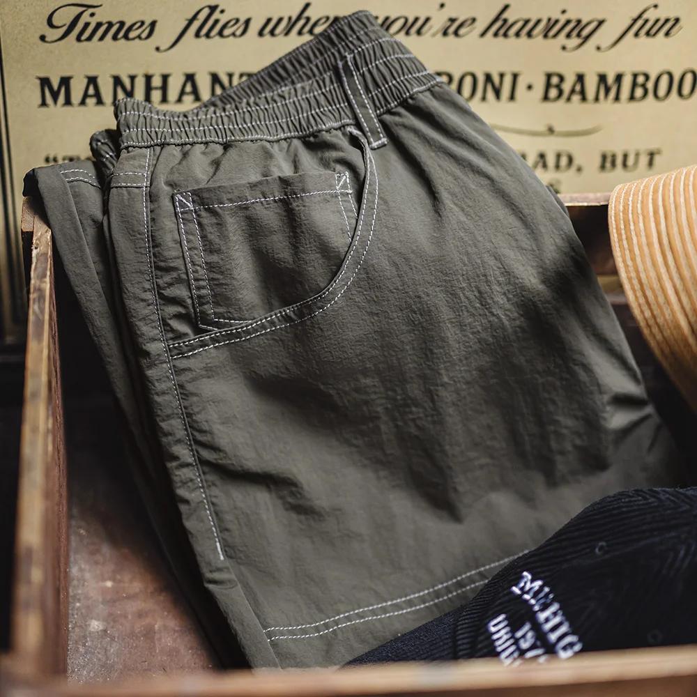 Maden Pantalon cargo vintage pour homme Pantalon de travail vert militaire léger avec taille élastiq
