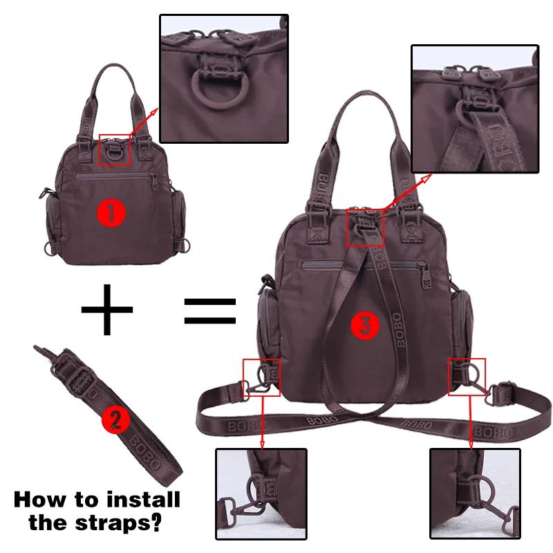 Sac à dos polyvalent et léger pour femmes, sac à bandoulière unisexe multi-poches, sacs Preppy léger