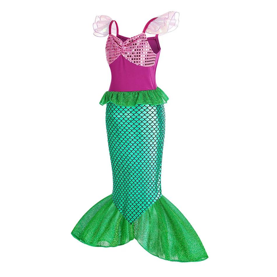 Filles Cosplay Disney petite sirène Ariel bal princesse Costumes enfants été tenue décontractée Hall