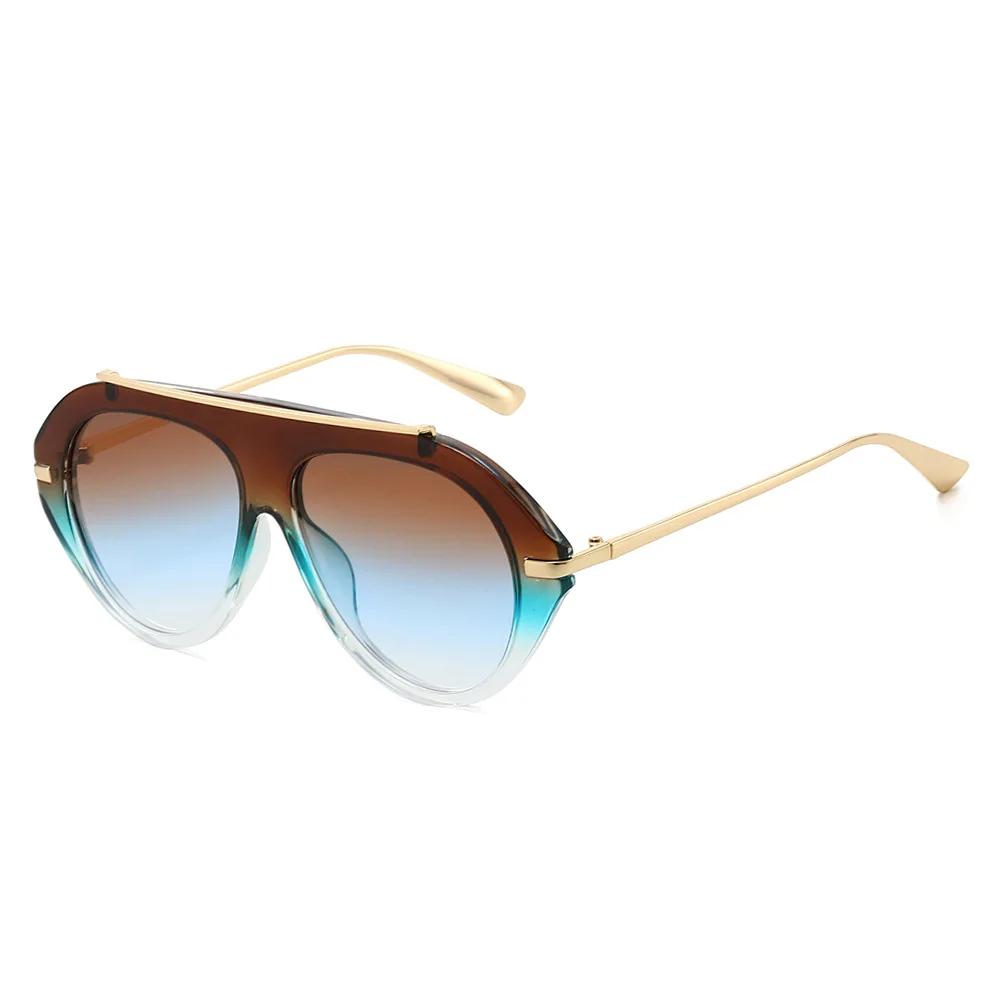 Nouvelles lunettes de soleil aviateur surdimensionnées unisexe – Style rétro années 70, monture doré