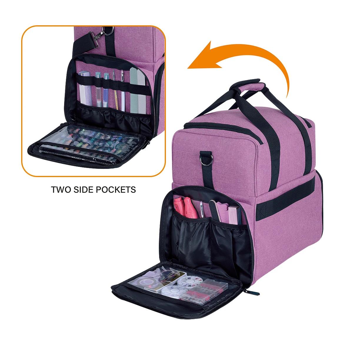 UOZL Trousse de maquillage double couche de grande capacité avec 3 pochettes amovibles et 2 comparti