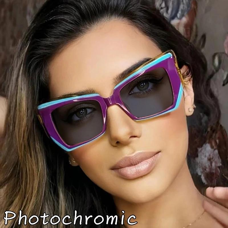 Lunettes de lecture photochromiques pour femmes, Design de luxe polygonal à la mode, monture Anti-lu