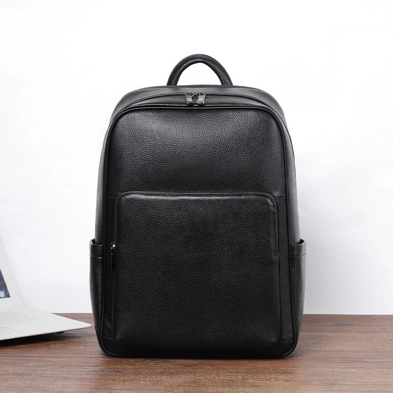 100% vache en cuir véritable hommes sacs à dos mode véritable cuir naturel étudiant sac à dos garçon