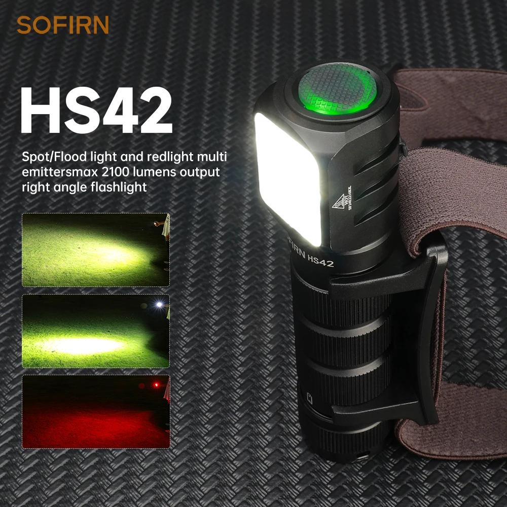 Lampe frontale SOFIRN HS42 2100lm 18650 EDC USB C rechargeable, lampe torche LED SST40 avec aimant p