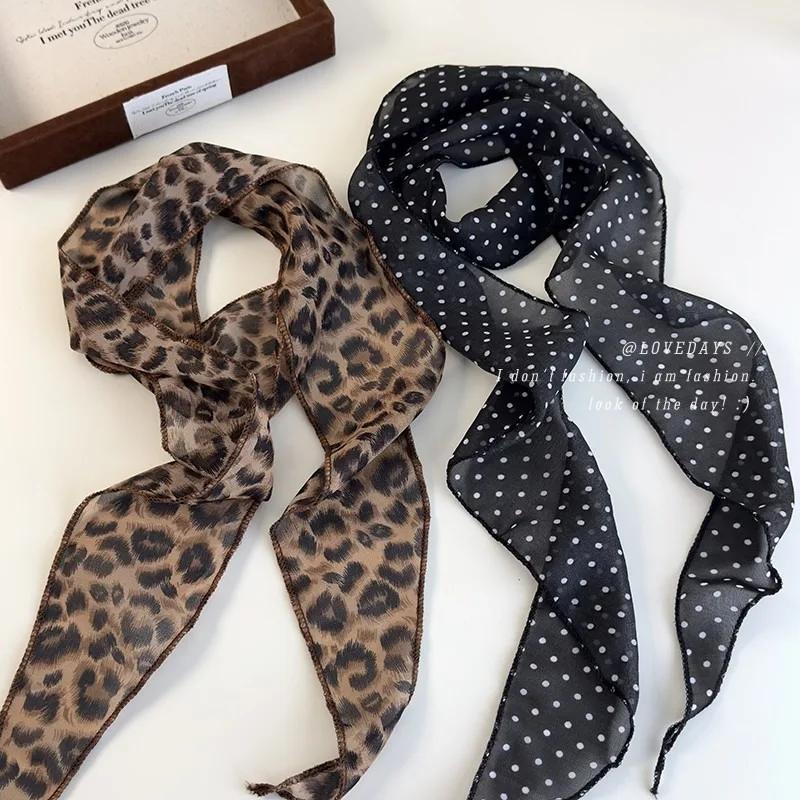 K-Style Animal imprimé à pois écharpe ceinture Boho bandeau de cheveux TikTok viral printemps été Sa