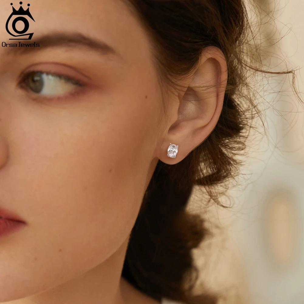 ORSA JEWELS exquis 925 boucles d'oreilles en argent Sterling Zircon pour les femmes brillant 8A Prem