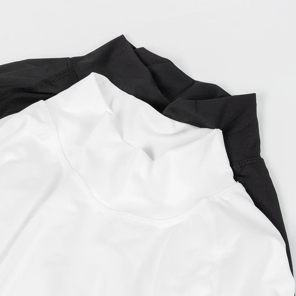 T-shirt moulant de sport de musculation pour hommes, col roulé à Compression, manches courtes, gymna