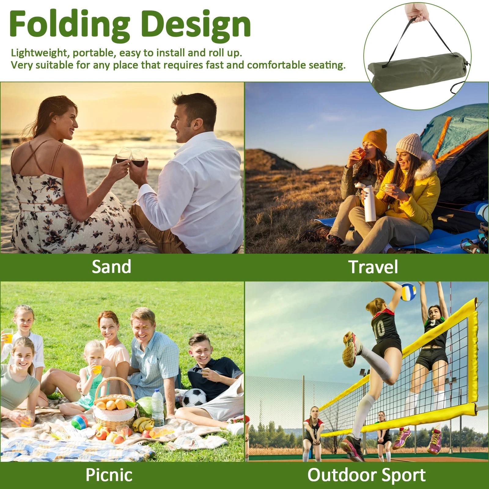 Chaise pliante de Camping en plein air, Portable, pliable, paresseux, coussin de dossier pour pêche,