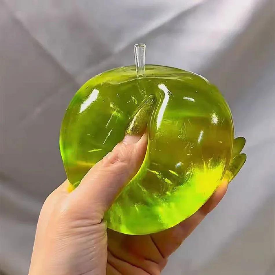 Jouets Squishy Anti-Stress Vert Pomme Bleue en Maltose, Jouets Sensoriels Fidgets Souples Simulés Tr