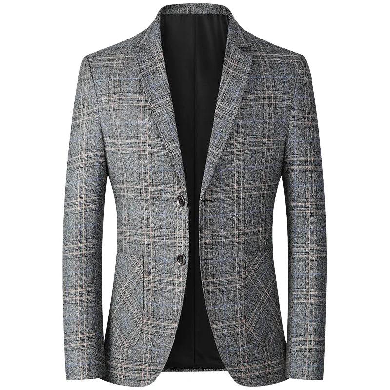 Blazer Homme Tendance Rayé avec Poches, Veste Décontractée Chic pour Homme, Col Rabattu Vintage, Man