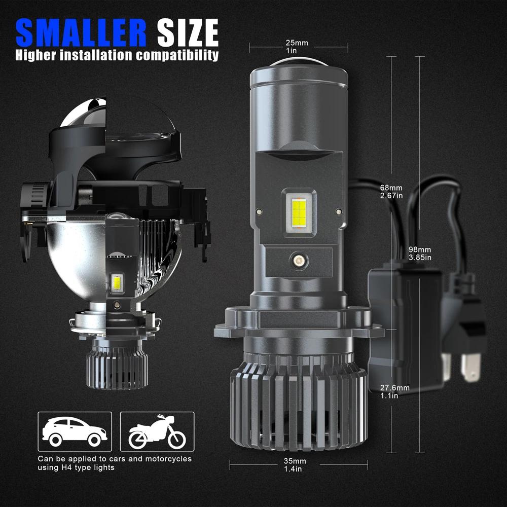 100W H4 LED projecteur Mini voiture phares ampoules bi-led Mini lentille projecteur lentilles H4 pha