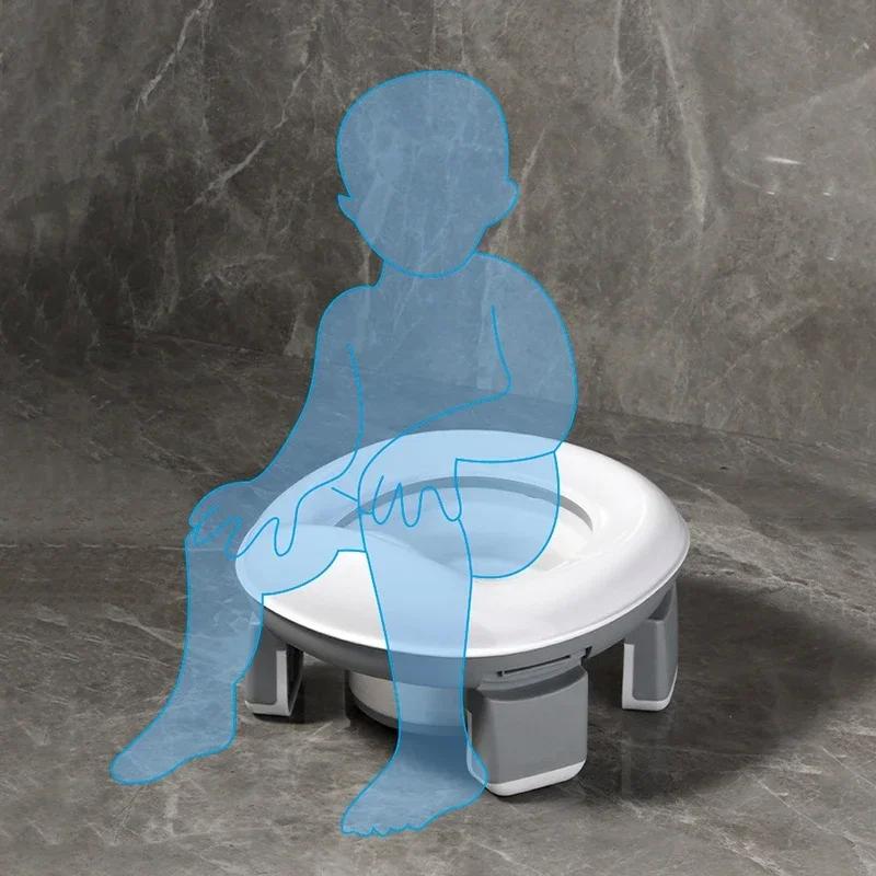 Pot de voyage portable 3-en-1 pliable bébé - Siège toilette silicone sécurité apprentissage propreté extérieur