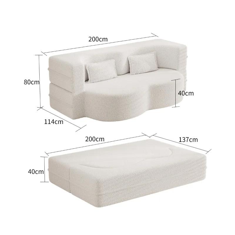 Canapé-lit Double confortable, petit canapé de salon à Double usage, canapé-lit pliable à Compressio