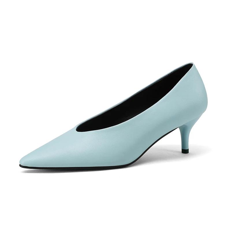 Escarpins tendance en croûte de cuir pour femmes, chaussures de bureau Sexy, rouge clair-jaune, bout