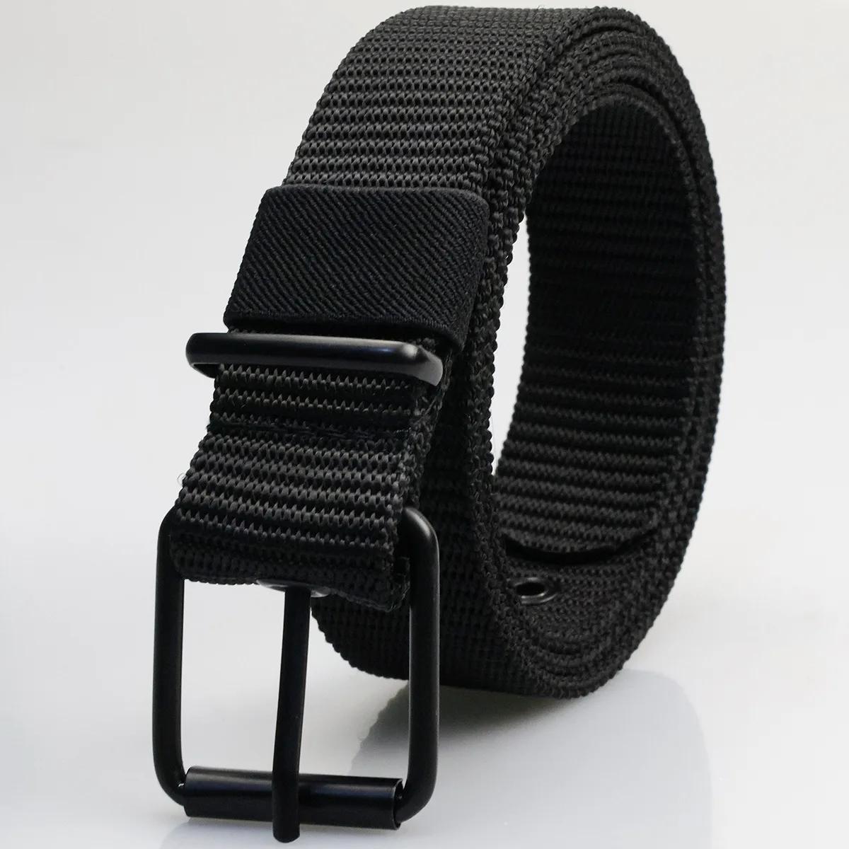 Nouvelles ceintures en toile à boucle ardillon poreuse pour hommes, ceinture polyvalente à la mode p
