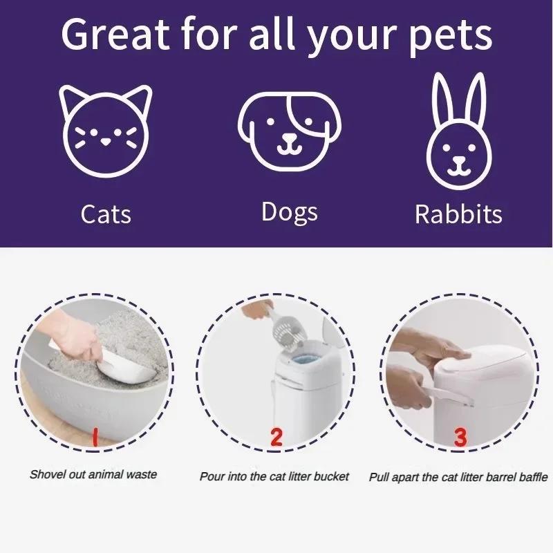 LitterLocker chat bac à litière sacs poubelle chats toilette désodorisation sac poubelle vert stéril