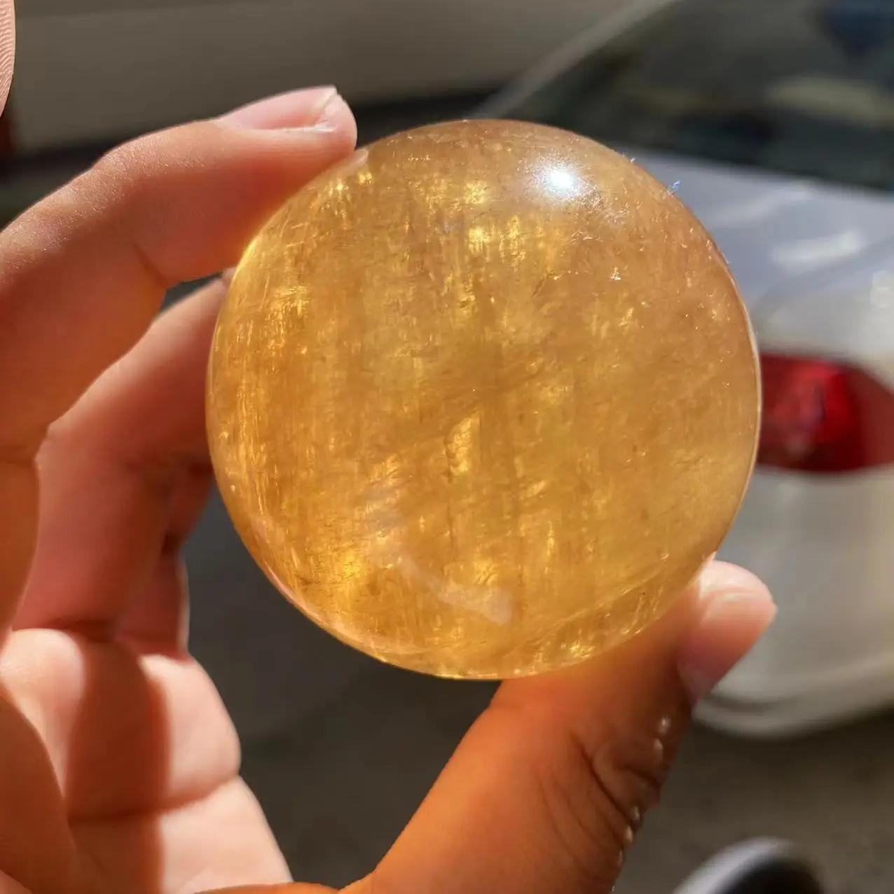 Sphère de cristal de quartz de calcite naturelle, pierre précieuse de guérison, décoration d'intérie