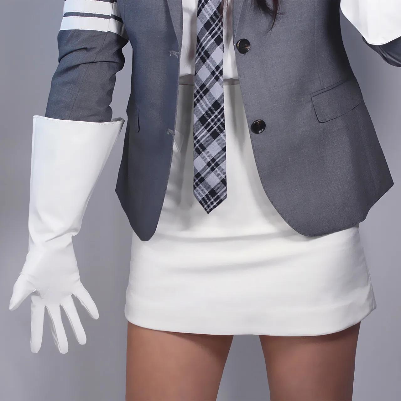 DooWay – gants unisexes en cuir blanc, manches larges, coude de 38cm, Long, Faux PU, Costume de Cosp