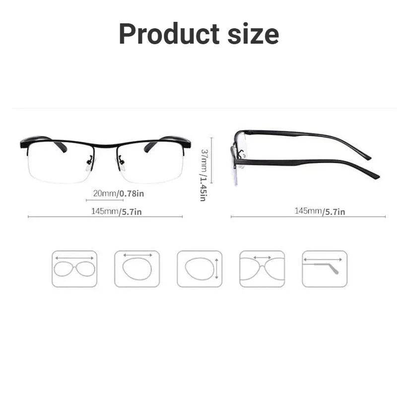 Lunettes de lecture multifocales progressives pour femmes et hommes, Anti-lumière bleue, demi-montur
