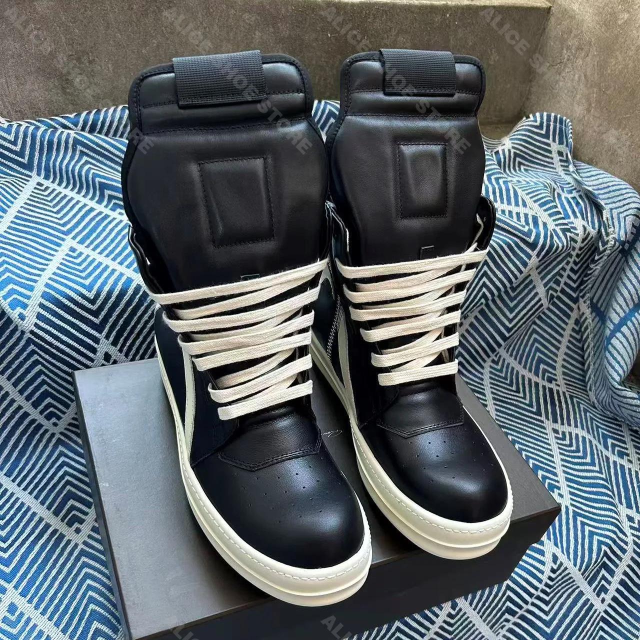 Nouveau Punk femmes bottine hommes Sneaker plate-forme de créateur à lacets et fermeture éclair chau