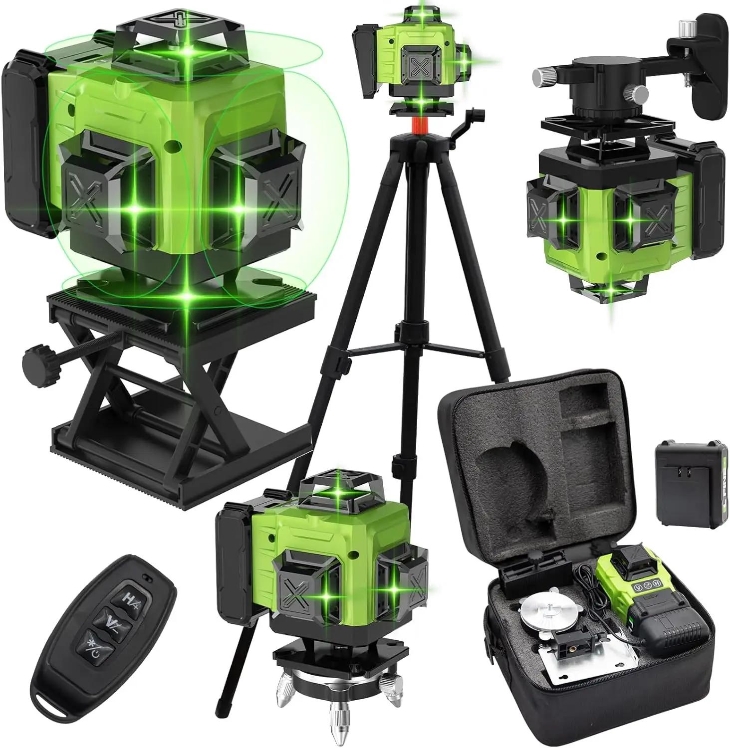 Niveau Laser 4D 16 lignes, ligne verte, auto-nivelant 360 horizontal et vertical, niveau Laser Super